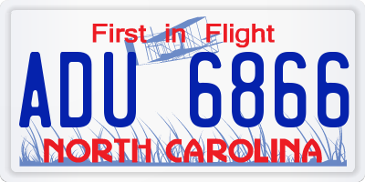 NC license plate ADU6866