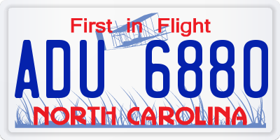 NC license plate ADU6880