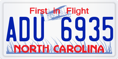 NC license plate ADU6935