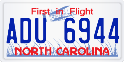 NC license plate ADU6944