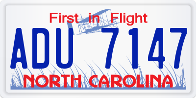 NC license plate ADU7147