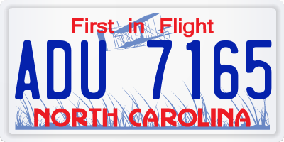 NC license plate ADU7165