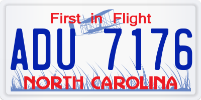 NC license plate ADU7176