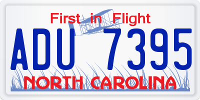 NC license plate ADU7395
