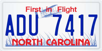 NC license plate ADU7417