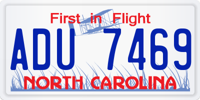 NC license plate ADU7469