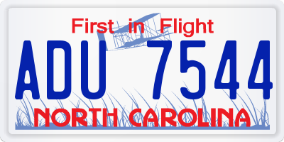 NC license plate ADU7544