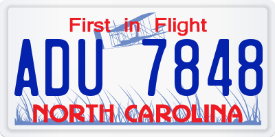 NC license plate ADU7848