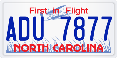 NC license plate ADU7877