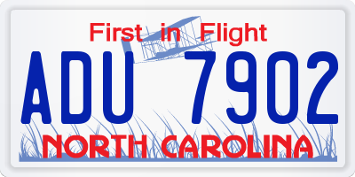 NC license plate ADU7902