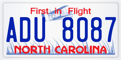 NC license plate ADU8087