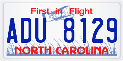NC license plate ADU8129