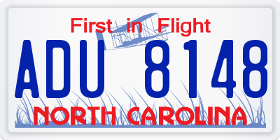 NC license plate ADU8148