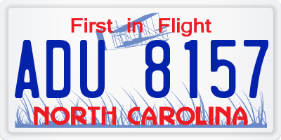 NC license plate ADU8157