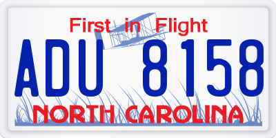 NC license plate ADU8158