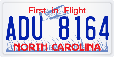 NC license plate ADU8164