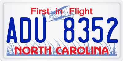 NC license plate ADU8352