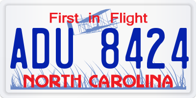 NC license plate ADU8424