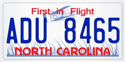 NC license plate ADU8465