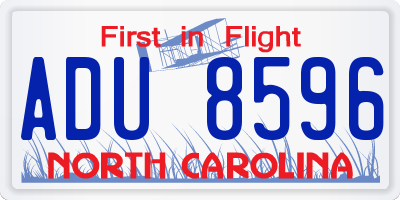 NC license plate ADU8596