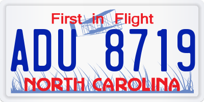 NC license plate ADU8719