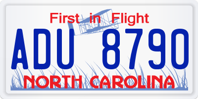 NC license plate ADU8790