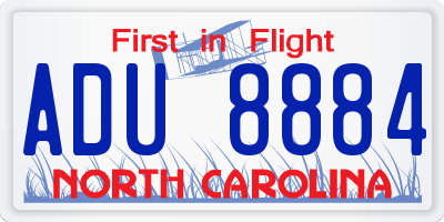 NC license plate ADU8884