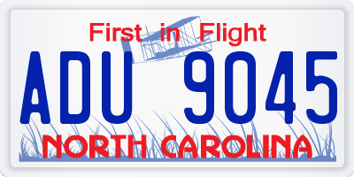NC license plate ADU9045