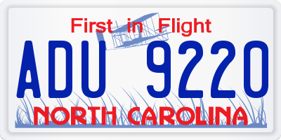 NC license plate ADU9220