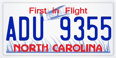 NC license plate ADU9355