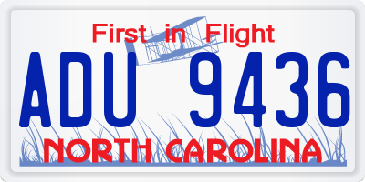 NC license plate ADU9436