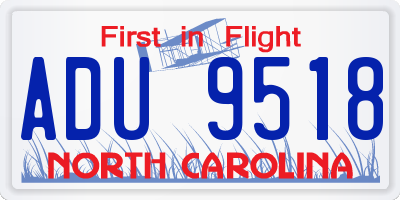 NC license plate ADU9518