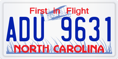 NC license plate ADU9631