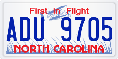 NC license plate ADU9705