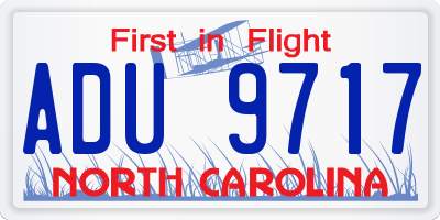 NC license plate ADU9717
