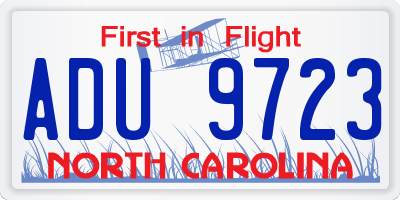 NC license plate ADU9723