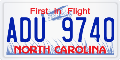 NC license plate ADU9740