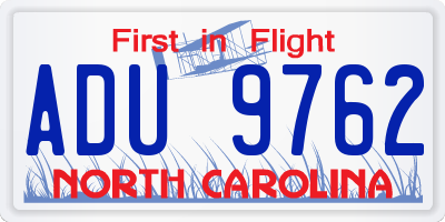 NC license plate ADU9762