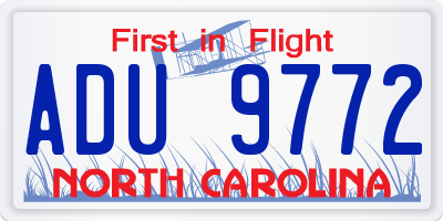 NC license plate ADU9772
