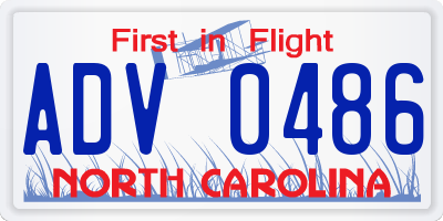 NC license plate ADV0486