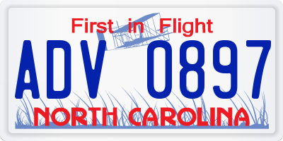NC license plate ADV0897