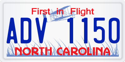 NC license plate ADV1150