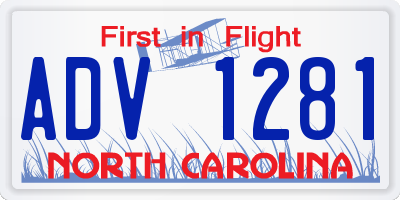 NC license plate ADV1281