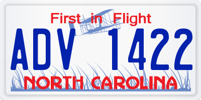 NC license plate ADV1422