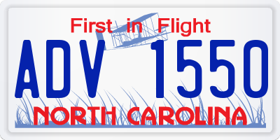 NC license plate ADV1550