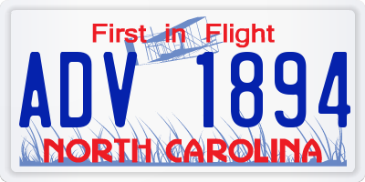 NC license plate ADV1894
