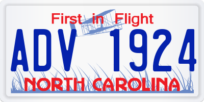 NC license plate ADV1924