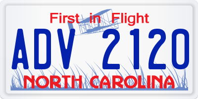 NC license plate ADV2120