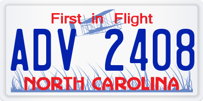 NC license plate ADV2408