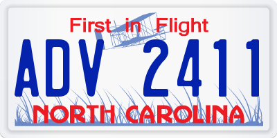 NC license plate ADV2411